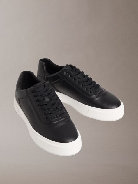 Black Premier - Leather Signature Trainers  Men