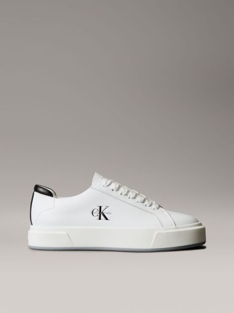 White Premier - Leather Signature Trainers  Women