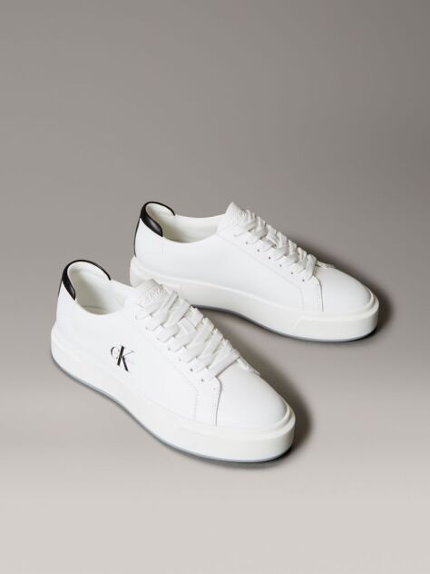 White Premier - Leather Signature Trainers  Women