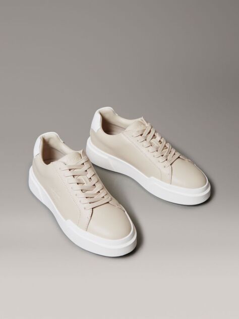 Μπεζ Δερμάτινα NYC Sneakers  Γυναίκα