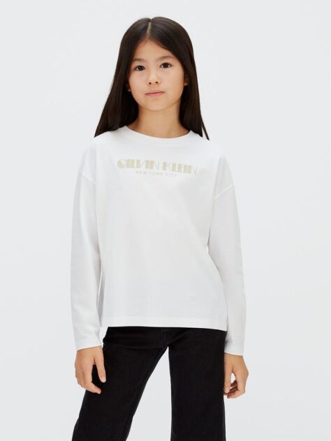 Λευκό Boxy T-shirt Με Λογότυπο  Κορίτσι