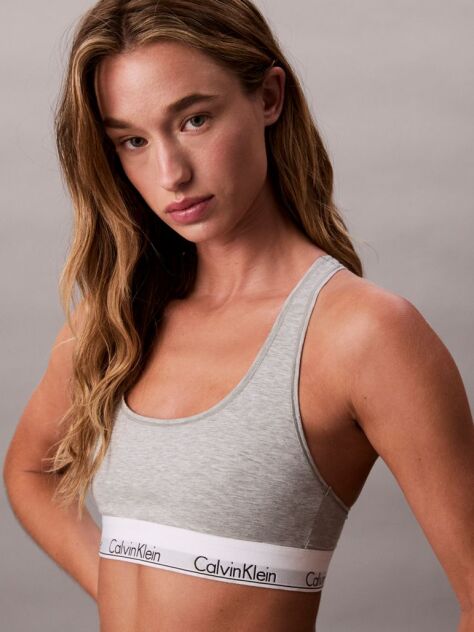 Grey Unlined Bralette - Icon Cotton Modal  Women