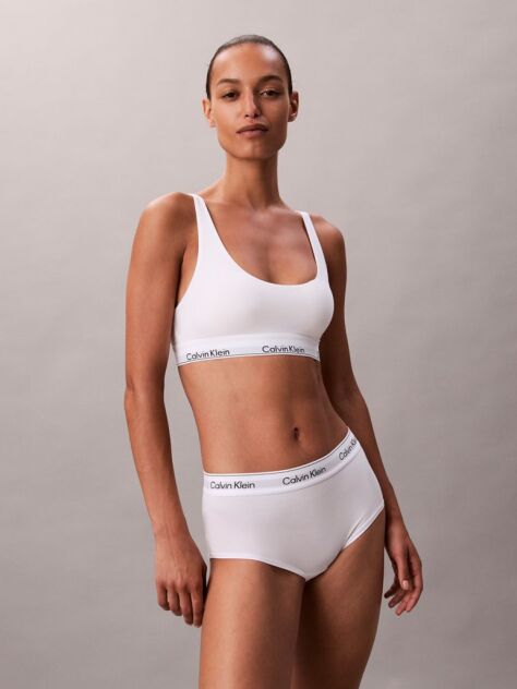 White Lightly Lined Bralette - Icon Cotton Modal  Women