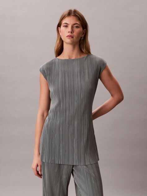 Grey Plisse Tunic  Women