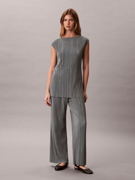 Grey Plisse Tunic  Women
