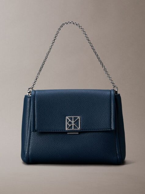 Blue Pebble Grain Crossbody Bag  Women
