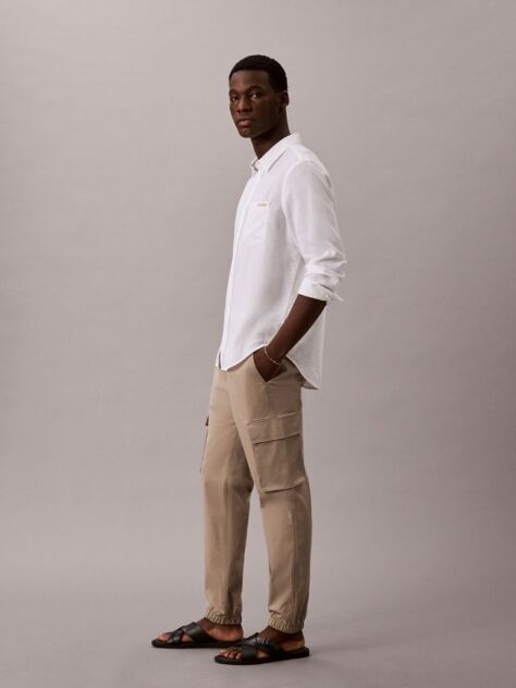 Χακί Cargo Παντελόνι Σε Skinny Γραμμή Από Twill  Άνδρας