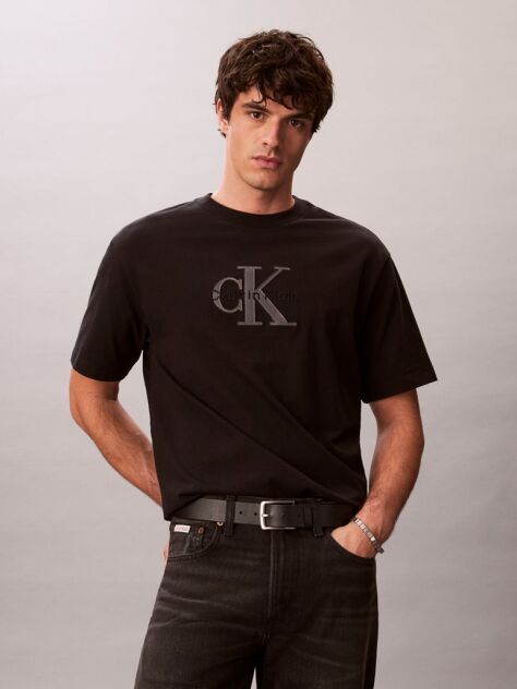 Black Relaxed Logo Appliqué T-shirt  Men
