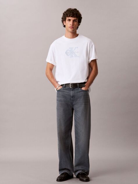 White Relaxed Logo Appliqué T-shirt  Men