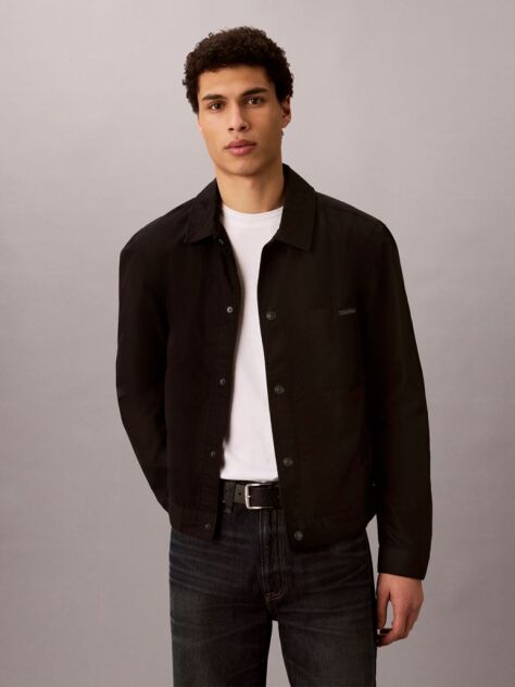 Black Ripstop Trucker Jacket  Men