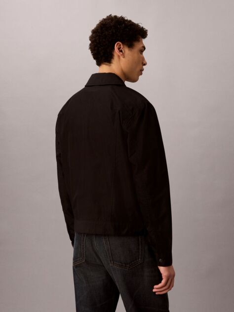 Black Ripstop Trucker Jacket  Men