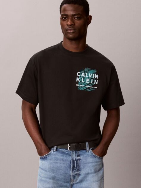 Black Palm Logo Graphic Crew Neck T-Shirt  Men