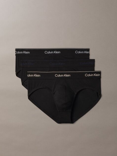 Black 3 Pack Briefs - Icon Cotton Stretch  Men