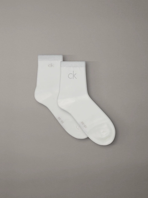 White 2 Pack Short Socks  Women
