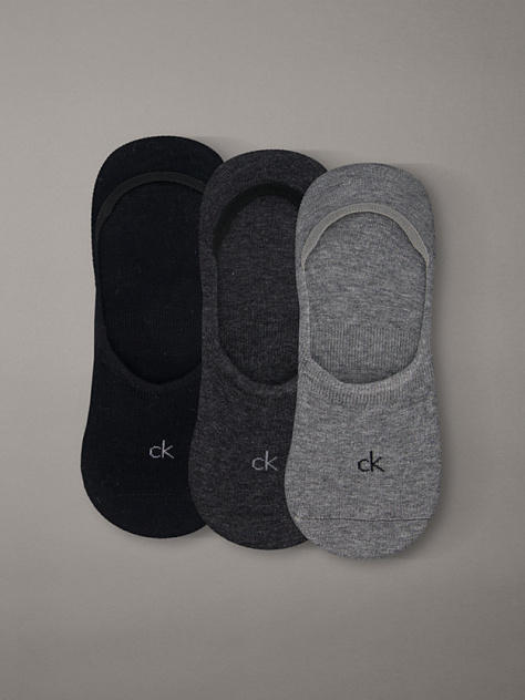 Grey 3 Pack Footie Socks  Men