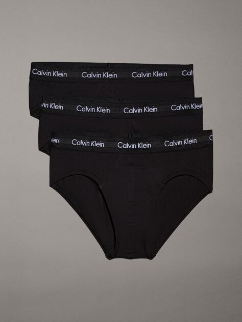 Black 3 Pack Briefs - Cotton Stretch  Men