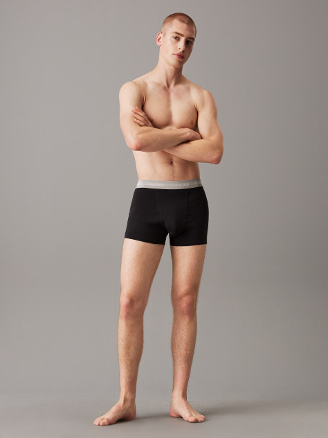 Black 3 Pack Trunks - Cotton Stretch  Men