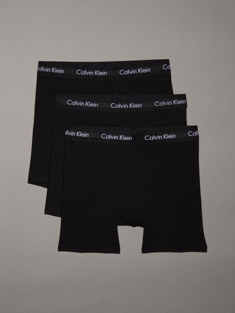 Black 3 Pack Boxer Briefs - Cotton Stretch  Men