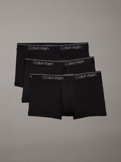 Black 3 Pack Low Rise Trunks - Micro Stretch Wicking  Men