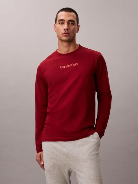 Red Long Sleeve Lounge T-shirt  Men