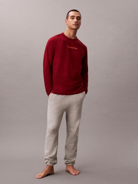 Red Long Sleeve Lounge T-shirt  Men