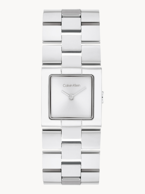 Silver Stainless Steel Square Bracelet Watch  Women