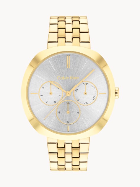Silver Stainless Steel Gold Watch  Women