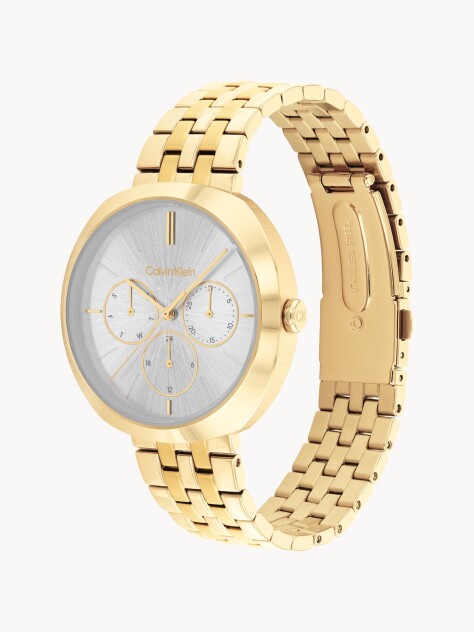 Silver Stainless Steel Gold Watch  Women