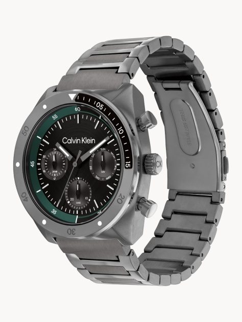 Black Multifunction Link Bracelet Watch  - Sport  Men