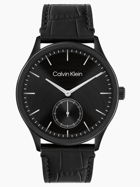 Black Leather Watch  Men