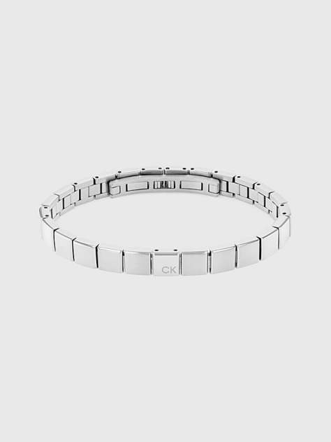 Silver Minimalistic Squares Link Bracelet  Men
