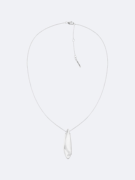 Silver Sculpted Pendant Necklace  Women