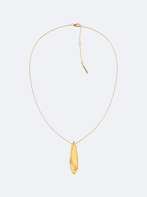 Gold Sculpted Pendant Necklace  Women