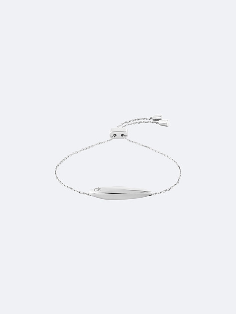 Silver Adjustable Sculpted Bar Bracelet  Women