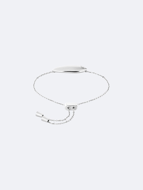 Silver Adjustable Sculpted Bar Bracelet  Women