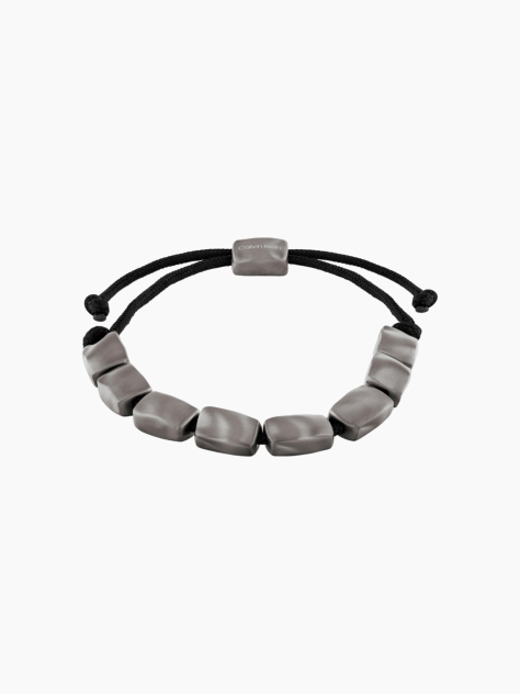 Grey CΚ Metallic Waves Bracelet  Men