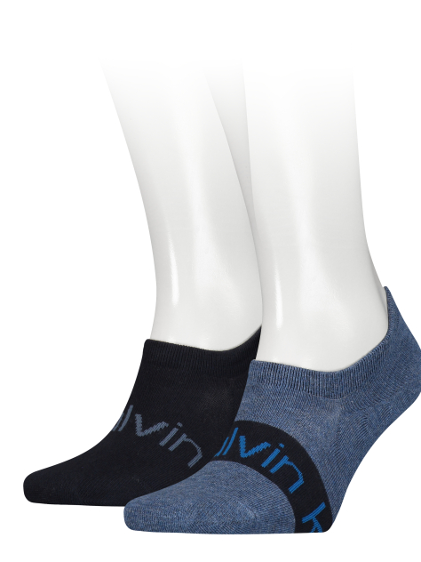Blue Calvin Klein Logo Ribbon High-Cut Men's Footie 2 pack  Men