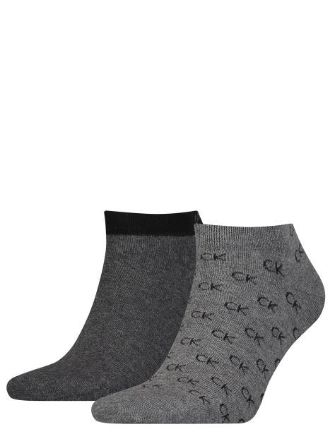 Grey Calvin Klein CK Logo Men's Sneaker Socks 2 pack  Men