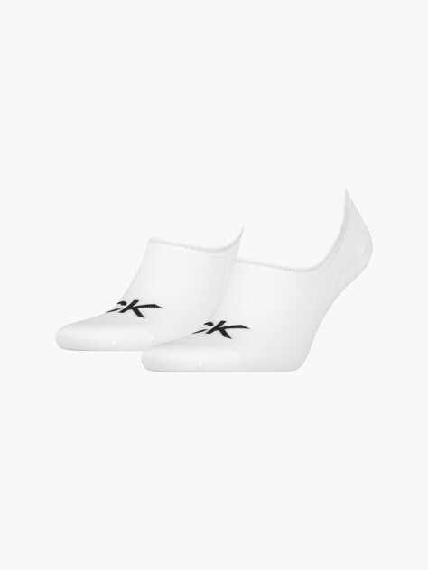 White 2 Pack Logo Invisible Socks  Men