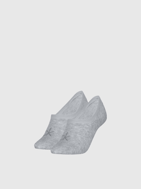 Grey 2 Pack Invisible Socks   Women