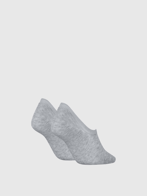 Grey 2 Pack Invisible Socks   Women