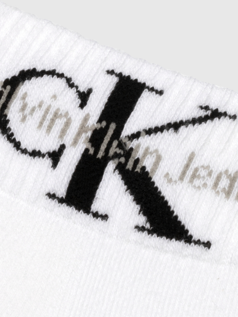 White Quarter Socks 2 Pack Monogram  Men