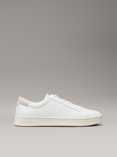 White Leather Trainers  Men