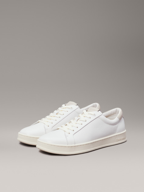 White Leather Trainers  Men