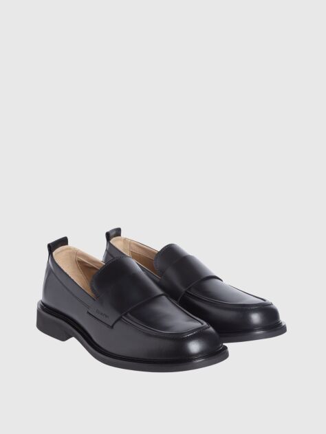 Black Leather Loafers  Men