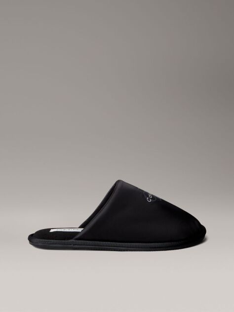 Black Signature Logo Hotel Slippers  Men