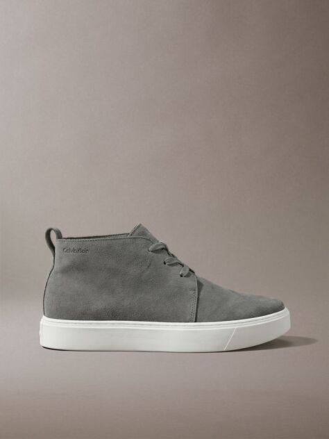 Grey Suede Hybrid Cupsole Lace-Up Shoes  Men