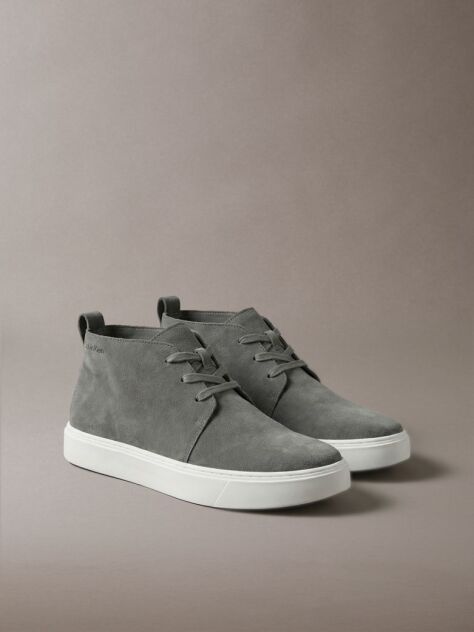 Grey Suede Hybrid Cupsole Lace-Up Shoes  Men
