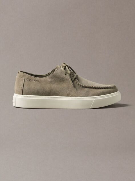 Beige Suede Hybrid Derby Shoes  Men
