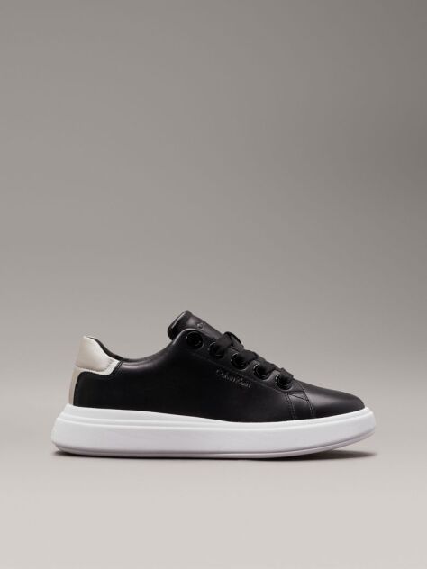 Black Leather Trainers  Women